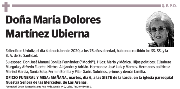 María Dolores Martínez Ubierna