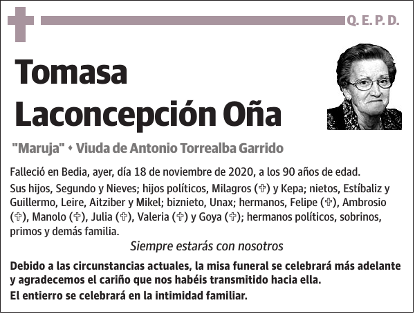 Tomasa Laconcepción Oña