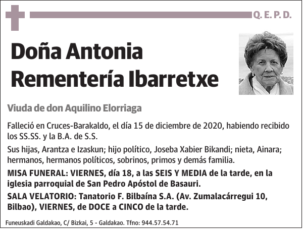 Antonia Rementería Ibarretxe