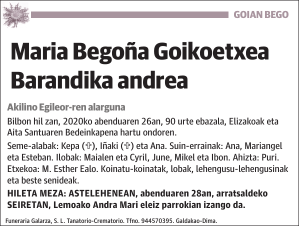 Maria Begoña Goikoetxea Barandika