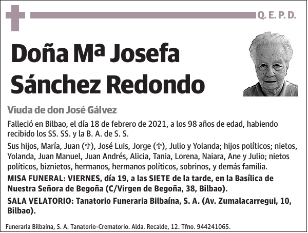 Mª Josefa Sánchez Redondo