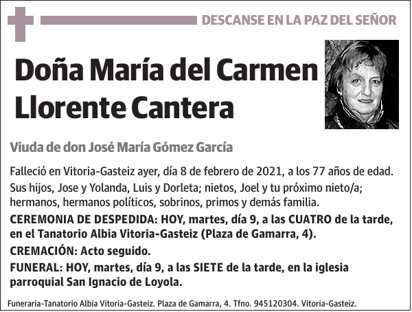 María del Carmen Llorente Cantera