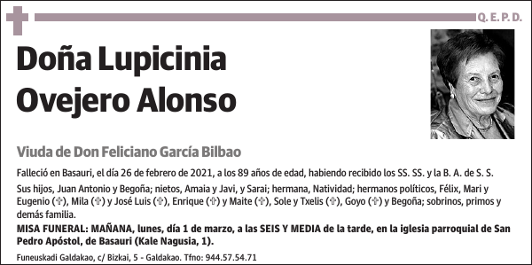 Lupicinia Ovejero Alonso