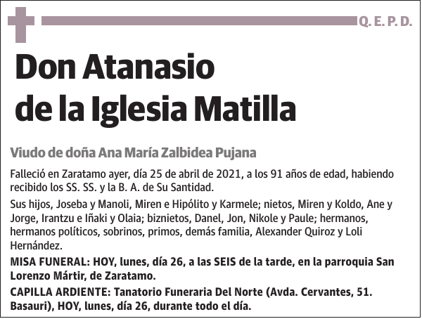 Atanasio de la Iglesia Matilla