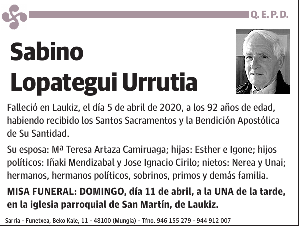 Sabino Lopategui Urrutia