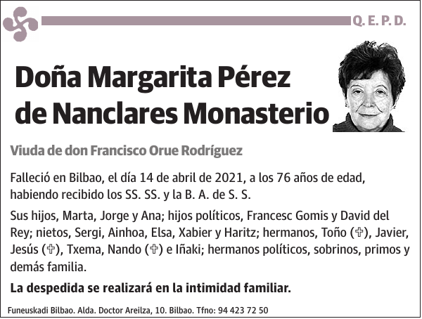 Margarita Pérez de Nanclares Monasterio