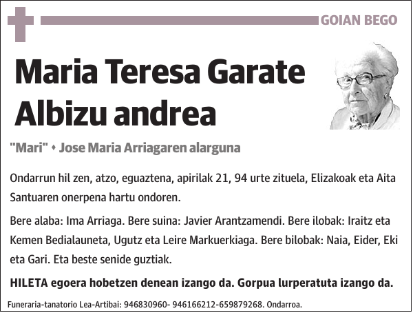 Maria Teresa Garate Albizu