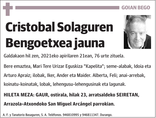 Cristobal Solaguren Bengoetxea