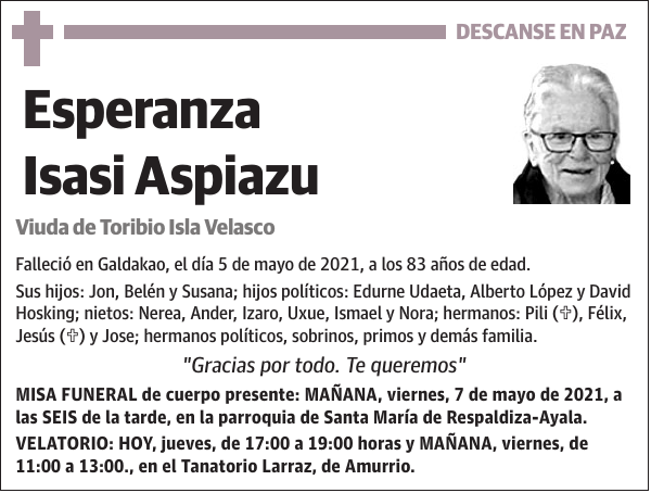 Esperanza Isasi Aspiazu