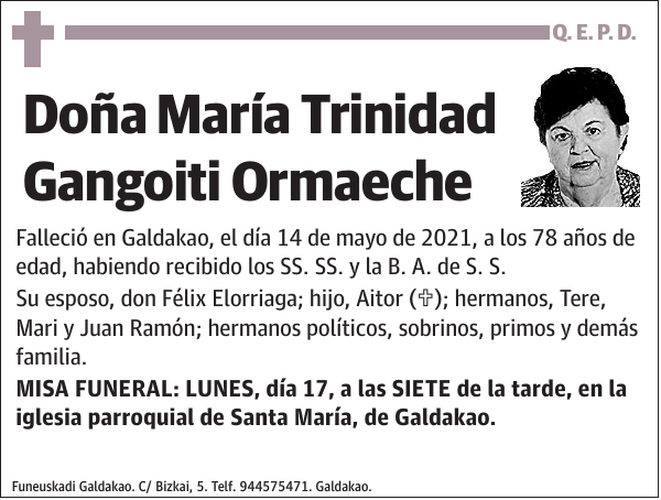 María Trinidad Gangoiti Ormaeche