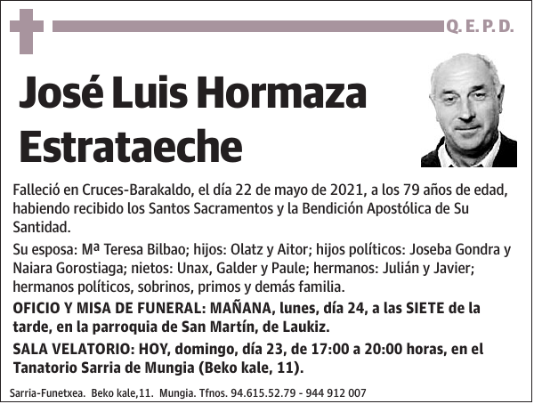 José Luis Hormaza Estrataeche