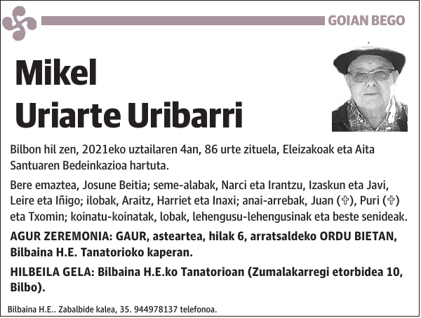 Mikel Uriarte Uribarri Bilbon