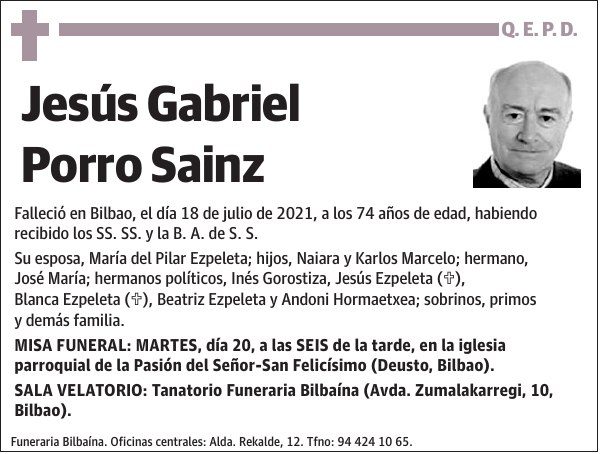 Jesús Gabriel Porro Sainz