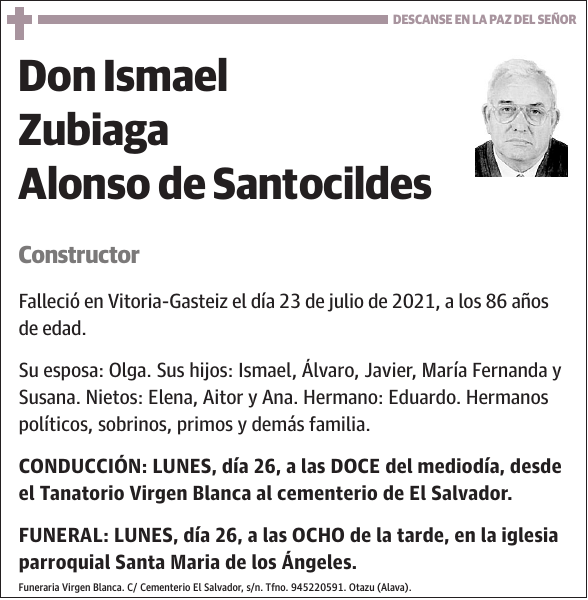 Ismael Zubiaga Alonso de Santocildes