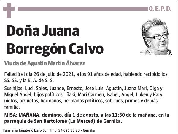 Juana Borregón Calvo