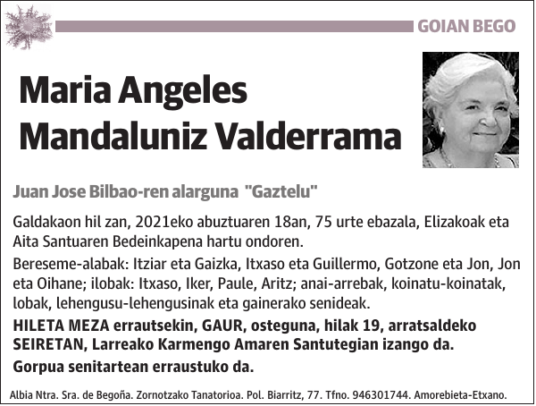 Maria Angeles Mandaluniz Valderrama