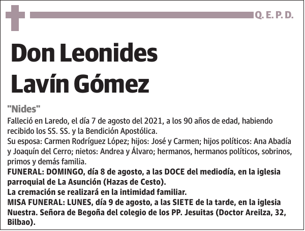 Leonides Lavín Gómez 'Nides'
