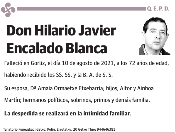 Hilario Javier Encalado Blanca