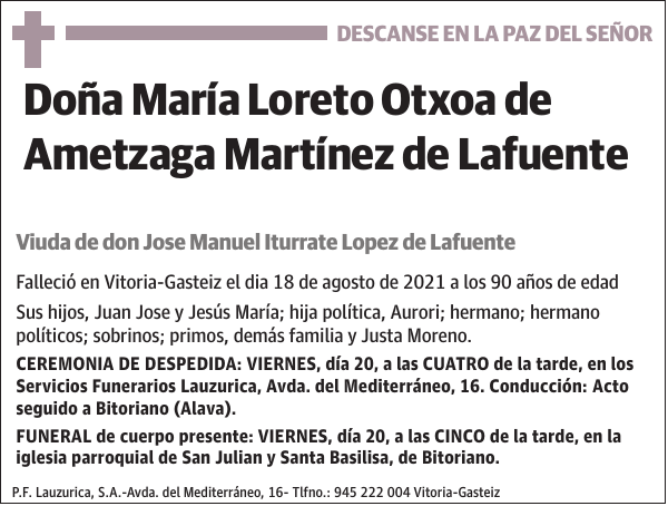 María Loreto Otxoa de Ametzaga Martínez de Lafuente