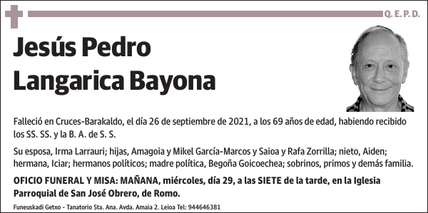 Jesús Pedro Langarica Bayona