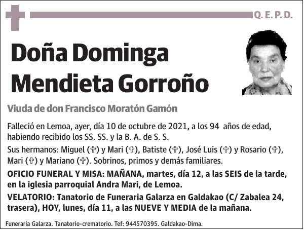 Dominga Mendieta Gorroño