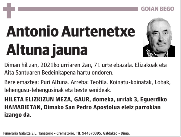 Antonio Aurtenetxe Altuna