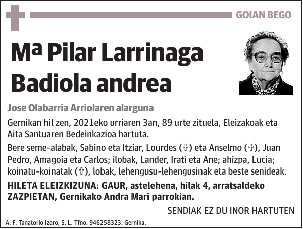 Mª Pilar Larrinaga Badiola