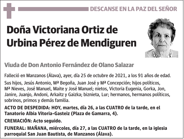 Victoriana Ortiz de Urbina Pérez de Mendiguren