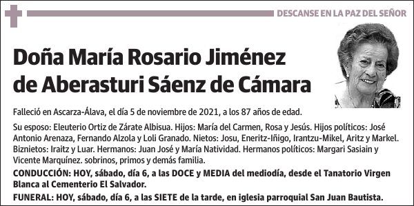 María Rosario Jiménez de Aberasturi Sáenz de Cámara