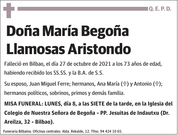 María Begoña Llamosas Aristondo