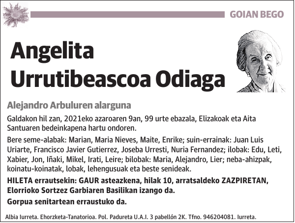 Angelita Urrutibeascoa Odiaga