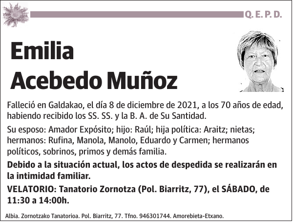 Emilia Acebedo Muñoz