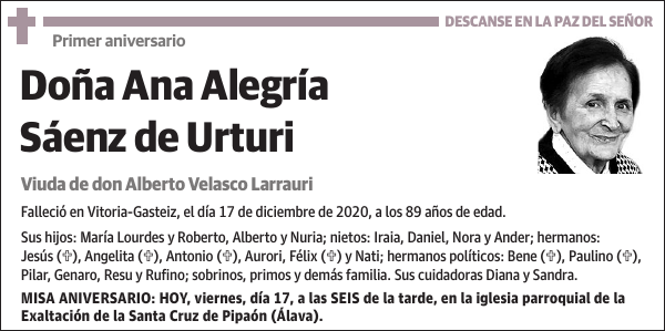 Ana Alegría Sáenz de Urturi