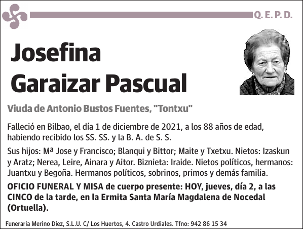 Josefina Garaizar Pascual