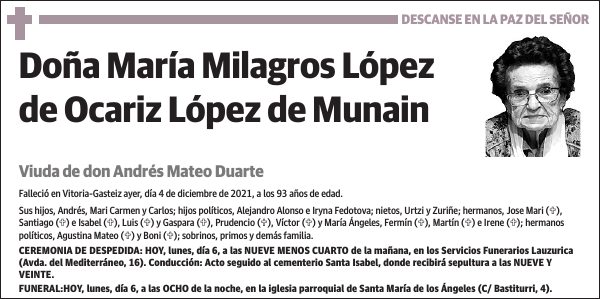 María Milagros López de Ocariz López de Munain