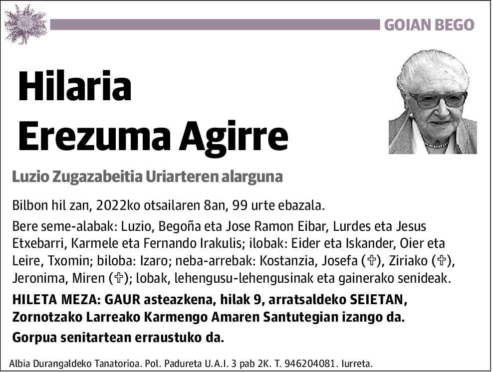Hilaria Erezuma Agirre