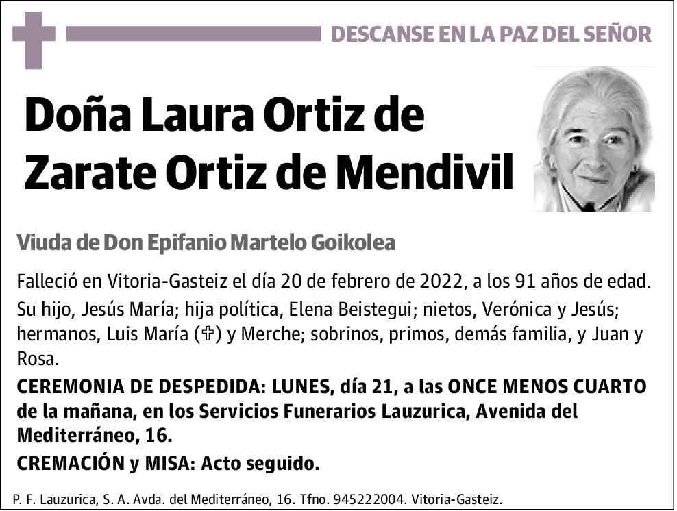 Laura Ortiz De Zarate Ortiz De Mendivil