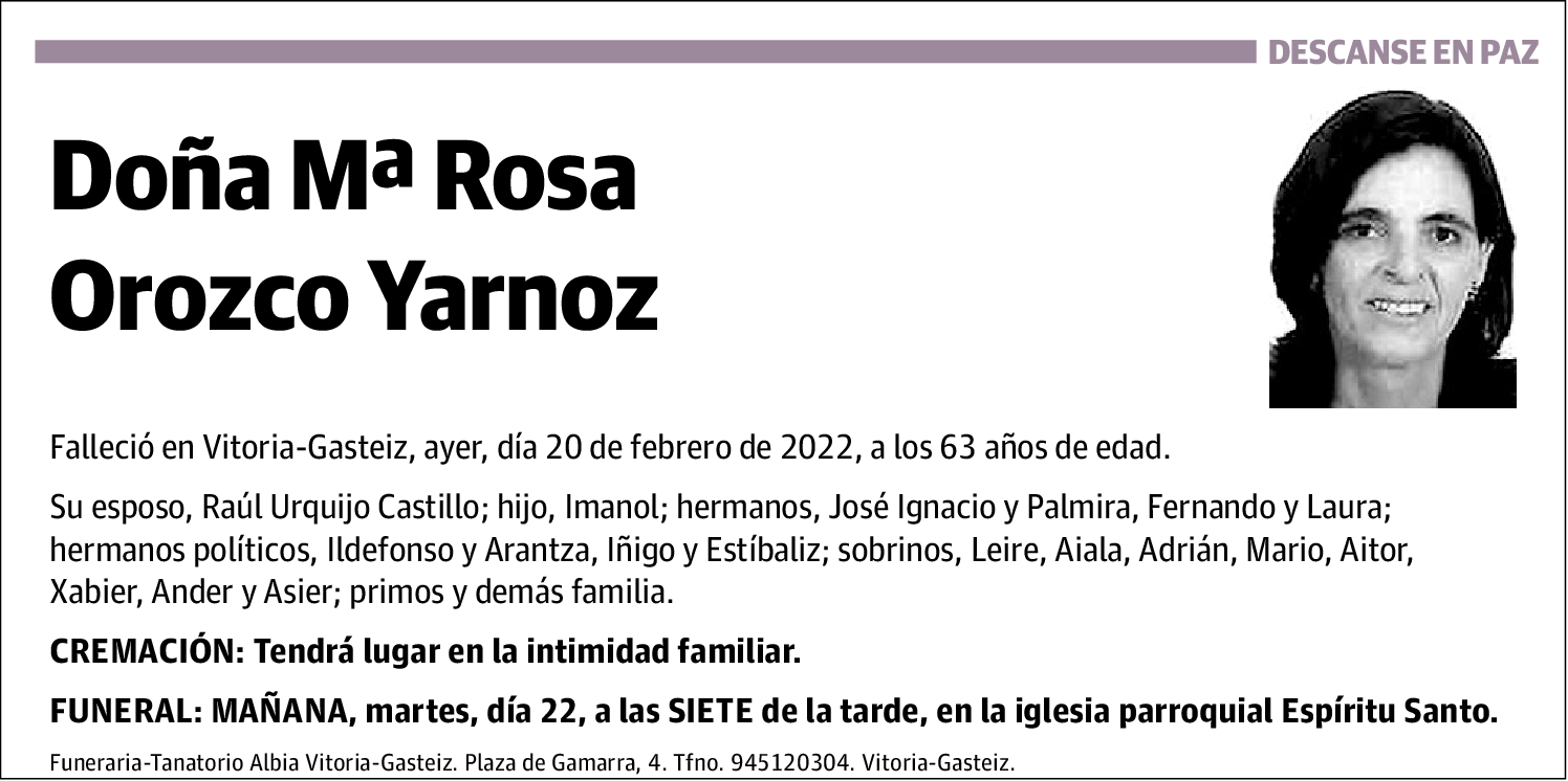 María Rosa Orozco Yarnoz