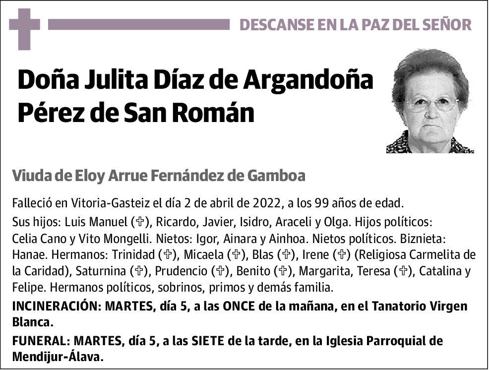 Julita Díaz de Argandoña Pérez de San Román