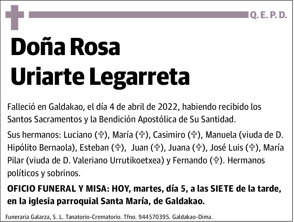 Rosa Uriarte Legarreta