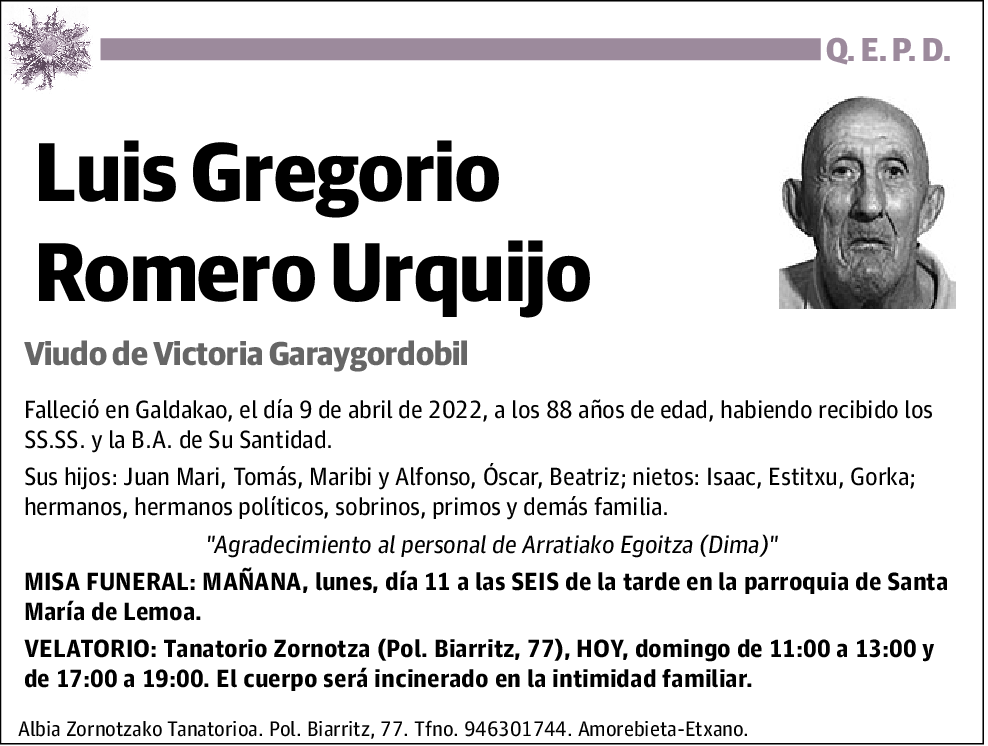 Luis Gregorio Romero Urquijo