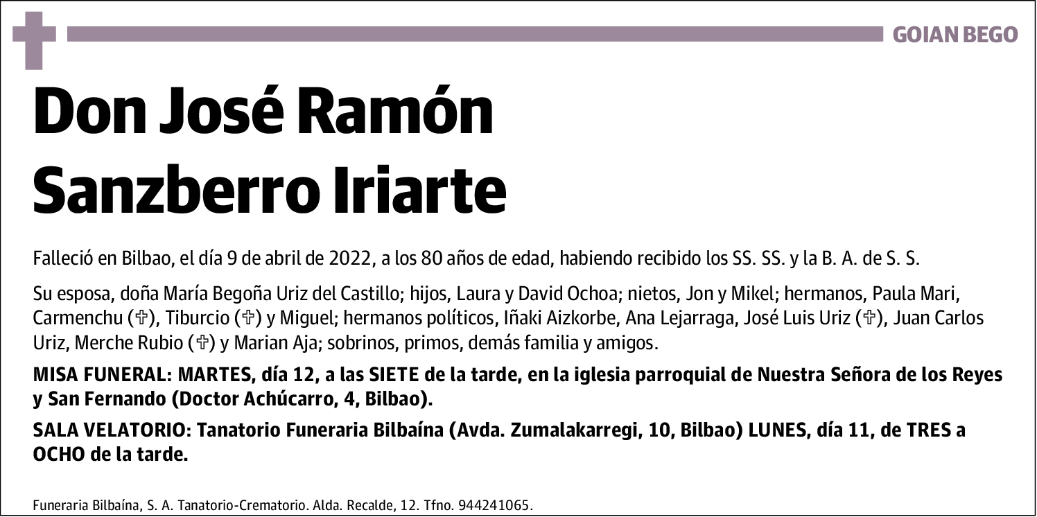 José Ramón Sanzberro Iriarte