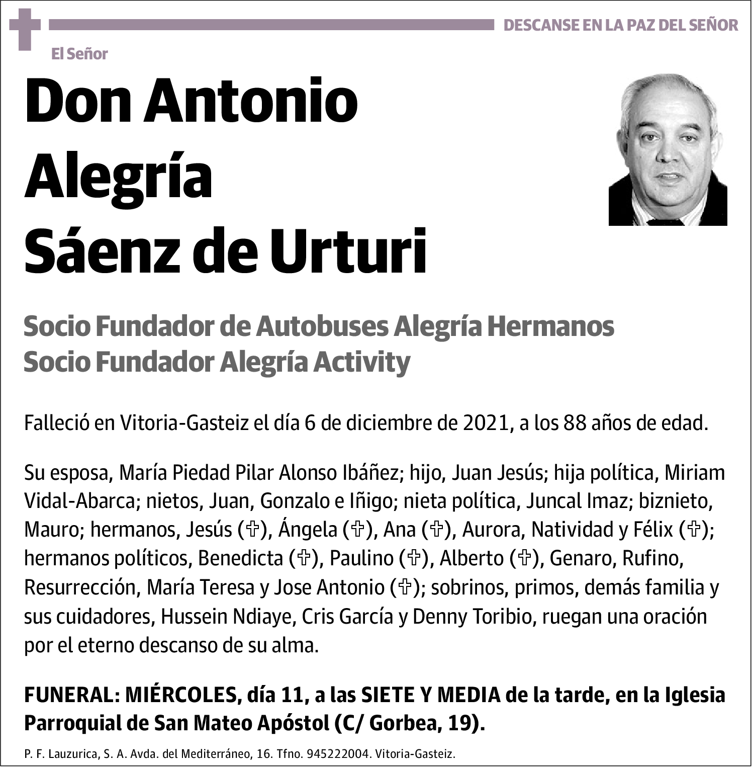 Antonio Alegría Sáenz de Urturi