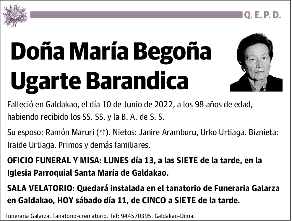 María Begoña Ugarte Barandica
