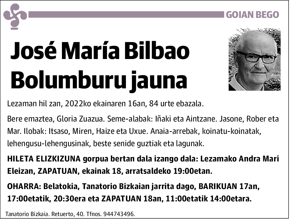 José María Bilbao Bolumburu