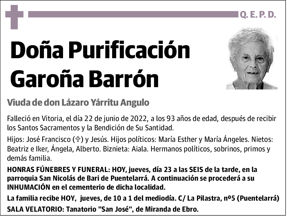 Purificación Garoña Barrón