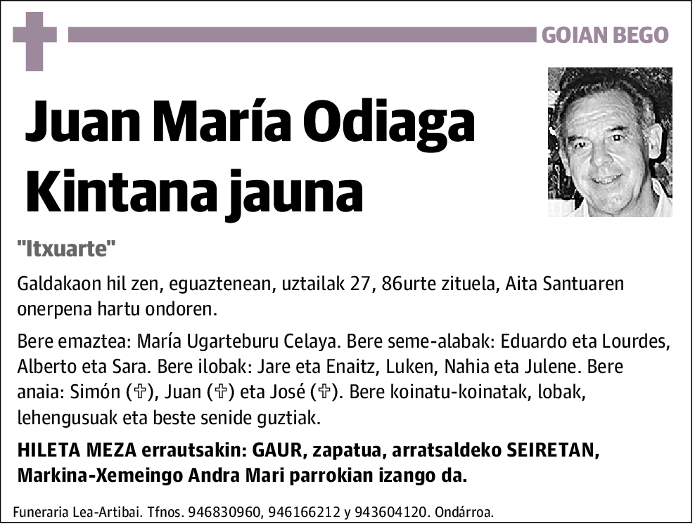 Juan Mariía Odiaga Kintana