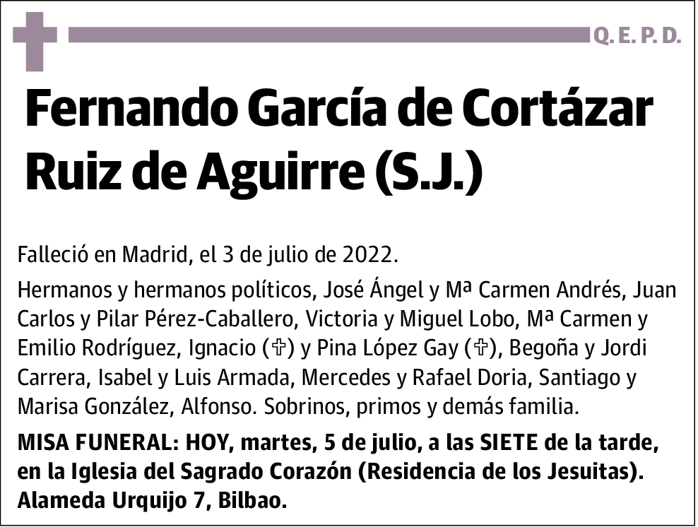 Fernando García De Cortazar Ruiz De Aguirre(S.J.)