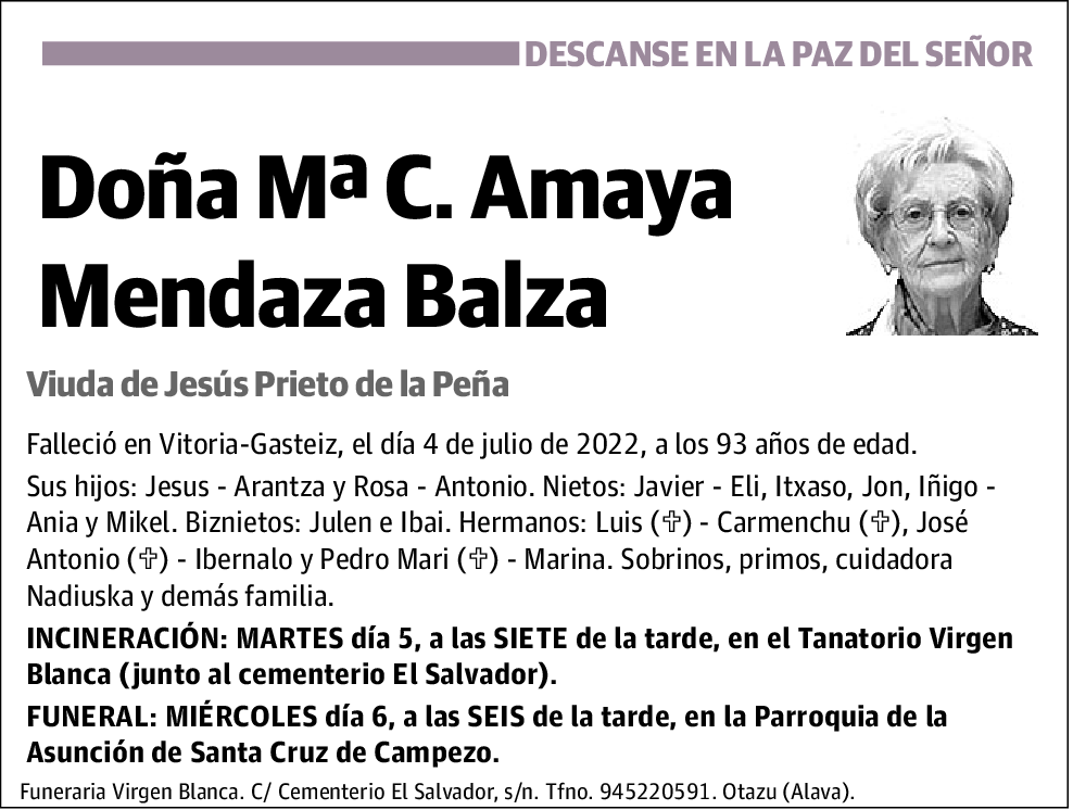 Mari Carmen Amaya Mendaza Balza