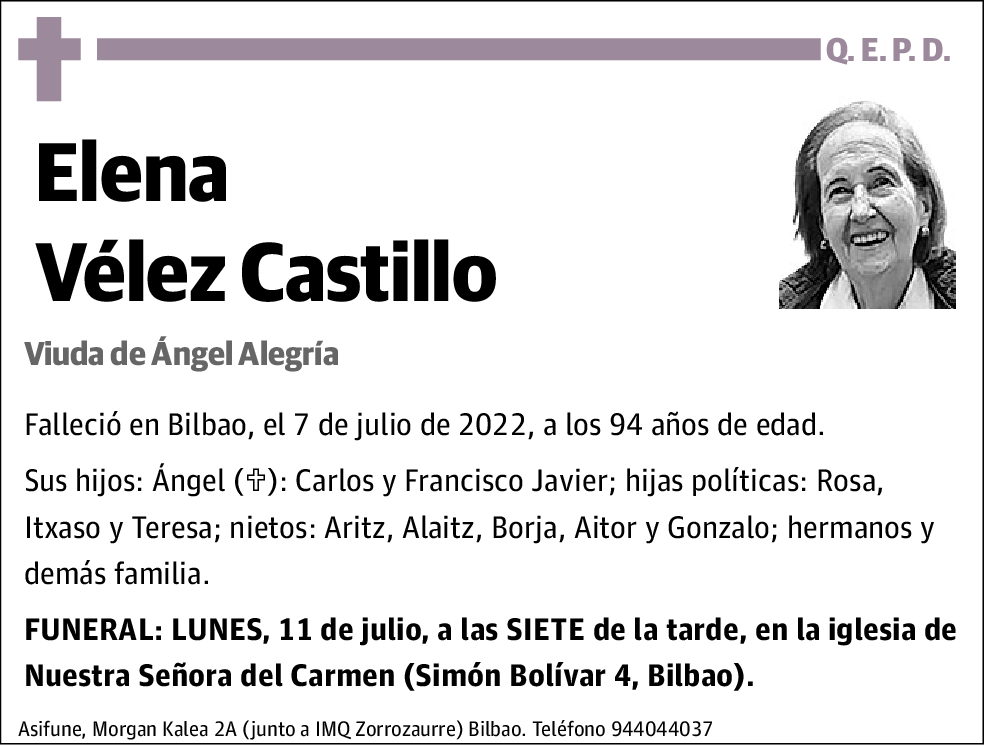 Elena Velez Castillo